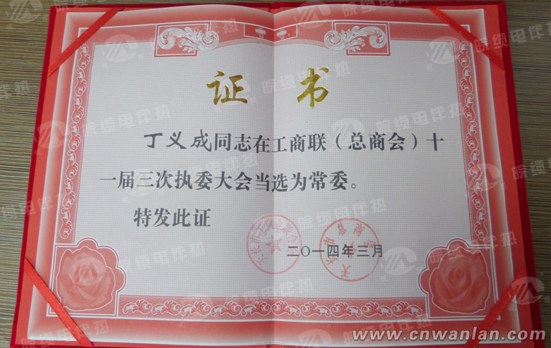 英国上市公司365董事长丁义成当选为工商联（总商会）十一届三次执委会常委