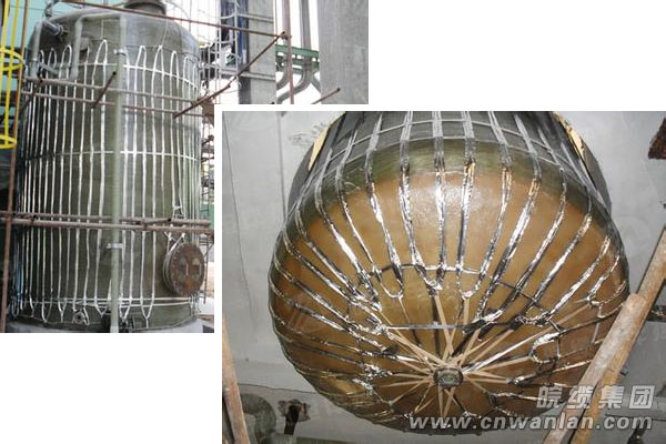 图2：储罐迂回式电伴热带安装