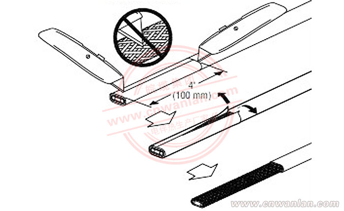 图（二）：自限温电伴热带剥线注意事项