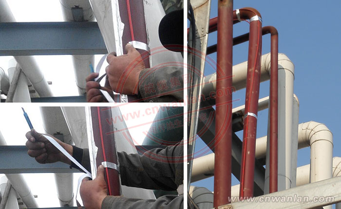 架空管道电伴热带的铺设